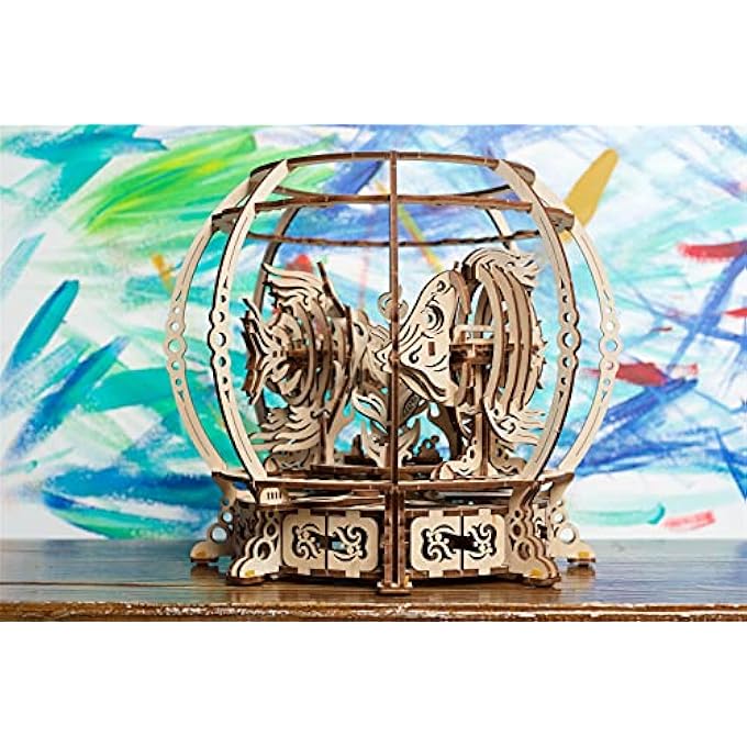 MECHANICAL AQUARIUM 3D PUZZLES DECORATIVE AQUARIUM WOODEN PUZZLE DRIVEN BY A SPRING - SELF-ASSEMBLY GEAR 3D WOODEN PUZZLES FOR ADULTS - WOODEN MODEL KITS FOR ADULTS TEENS - Image 4